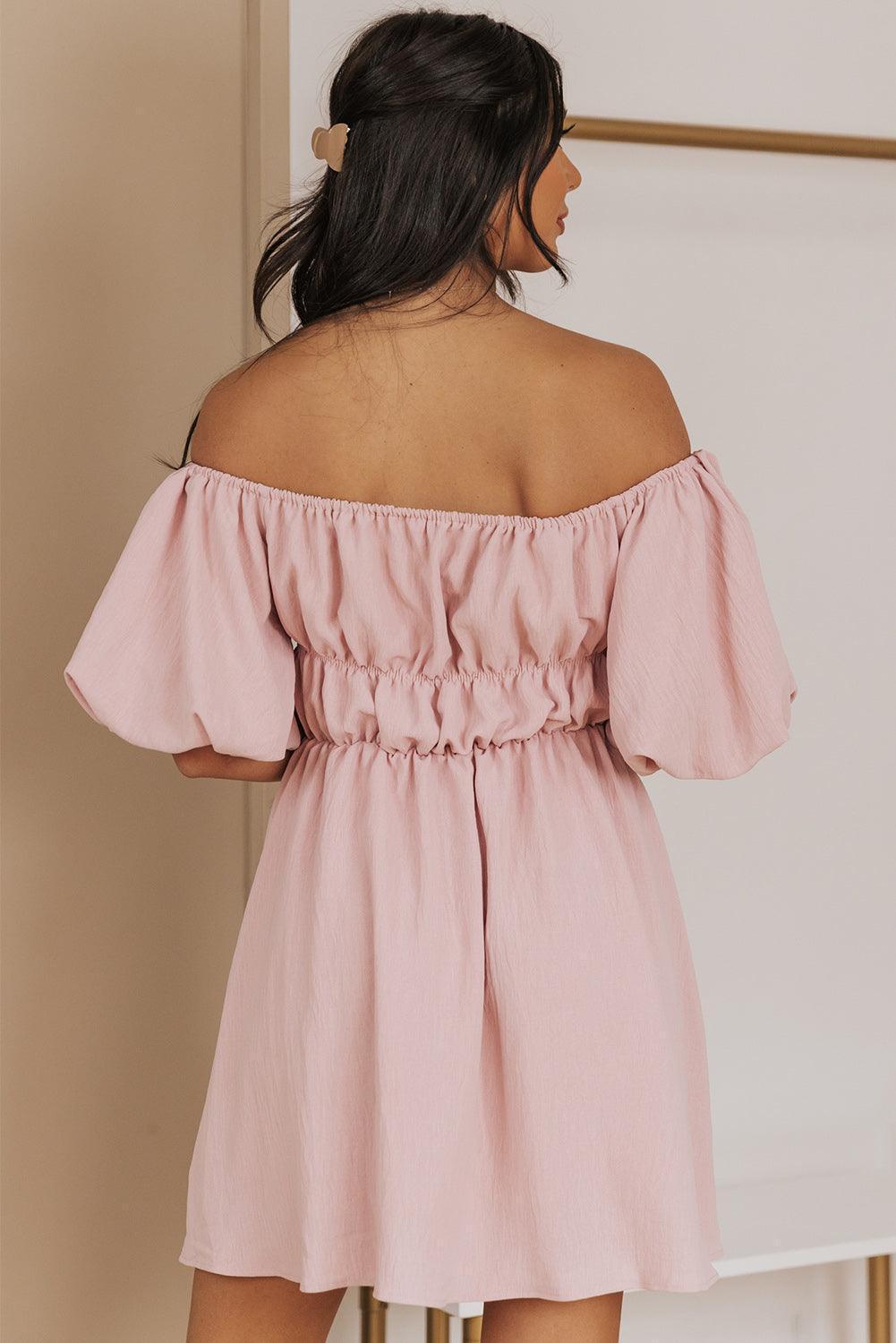 Graceful Balloon Sleeve Mini Dress - MXSTUDIO.COM