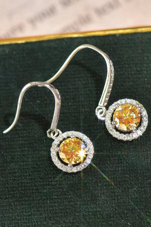 Graceful Platinum-Plated 2 Carat Moissanite Drop Earrings - MXSTUDIO.COM