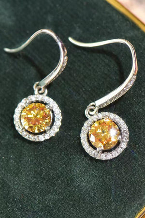 Graceful Platinum-Plated 2 Carat Moissanite Drop Earrings - MXSTUDIO.COM