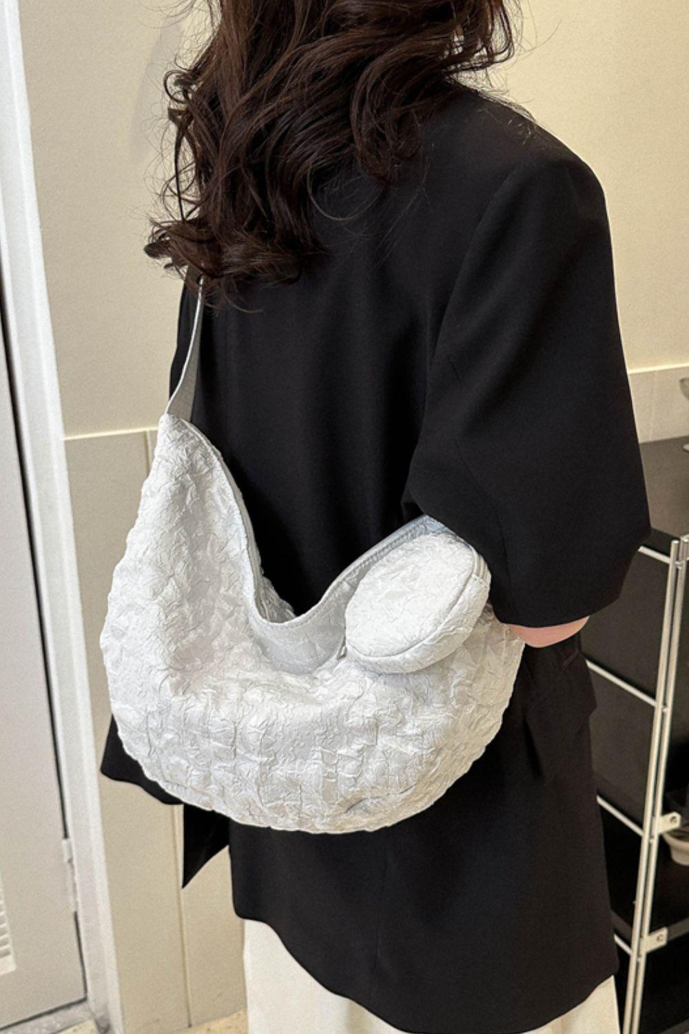 Graceful Textured Medium Shoulder Bag - MXSTUDIO.COM