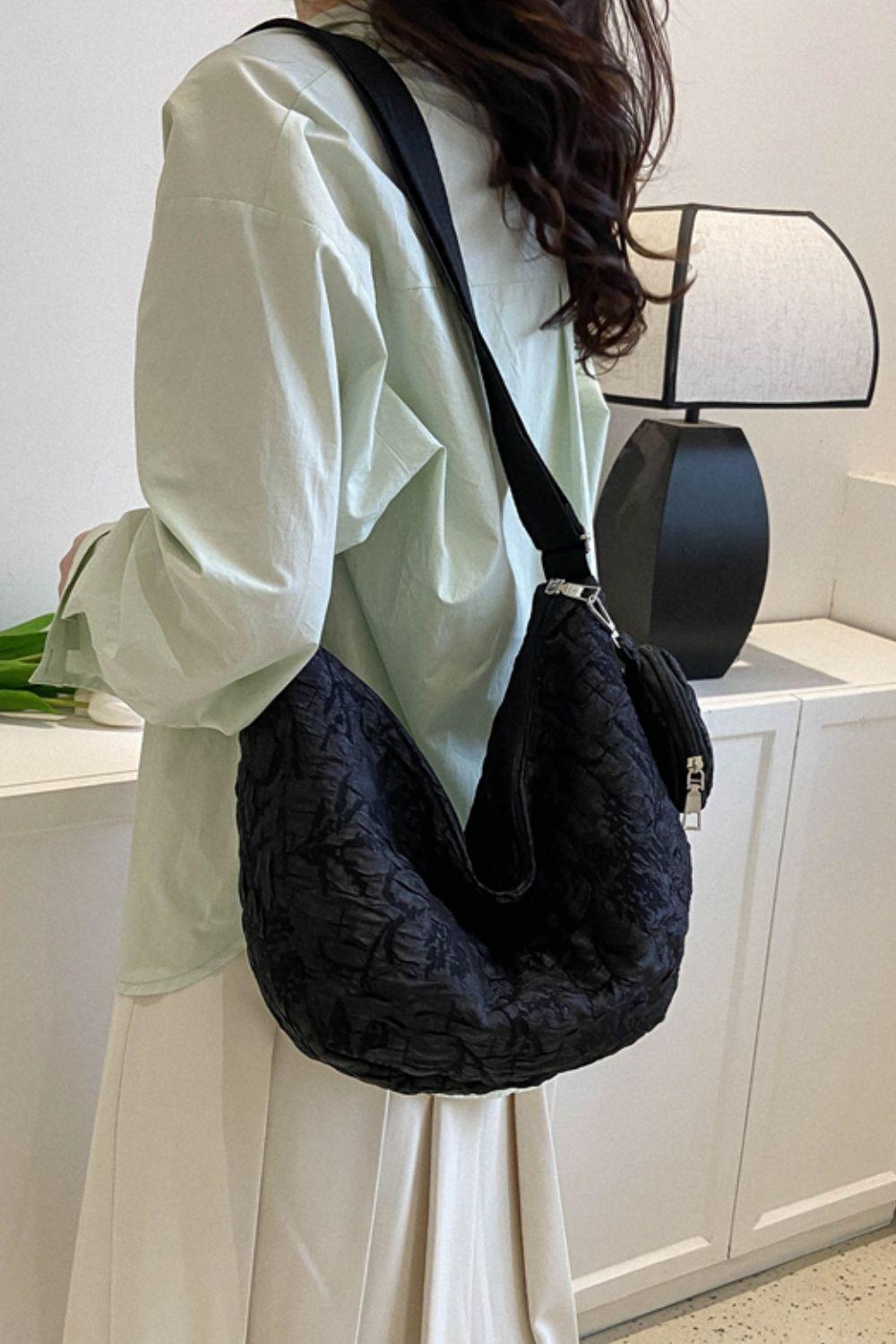 Graceful Textured Medium Shoulder Bag - MXSTUDIO.COM