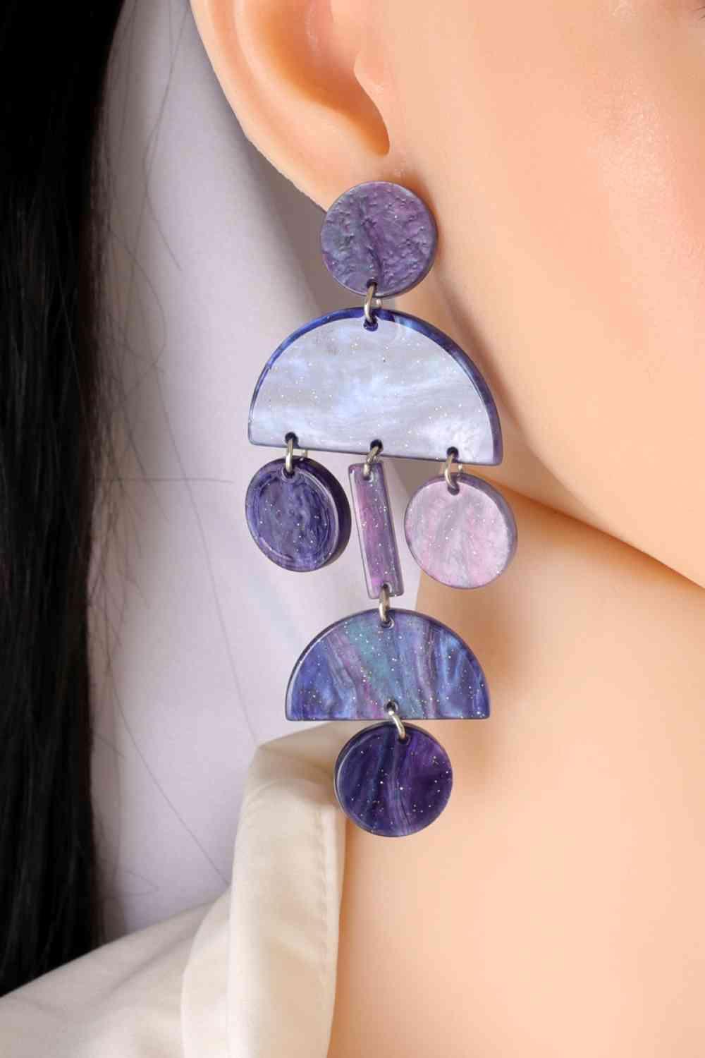 Graceful Vibe Geometric Dangle Earrings-MXSTUDIO.COM