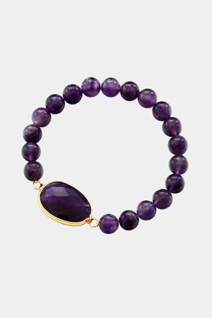 Gracious Handmade Beaded Violet Amethyst Bracelet-MXSTUDIO.COM