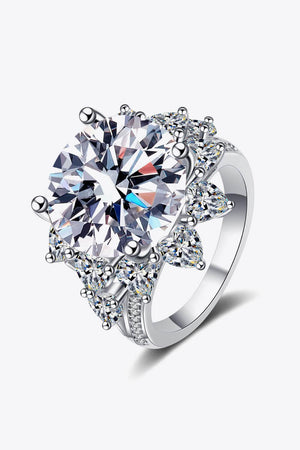 Gracious Sterling Silver 10 Carat Moissanite Ring - MXSTUDIO.COM