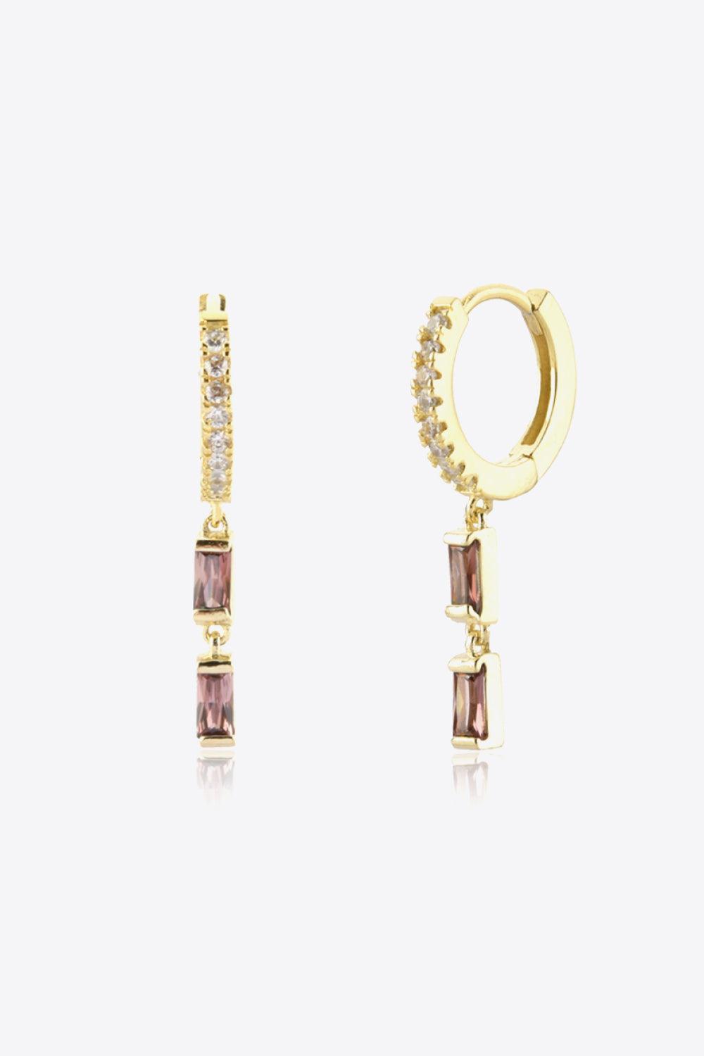 Grand Day Zircon Huggie Drop 925 Sterling Silver Earrings - MXSTUDIO.COM