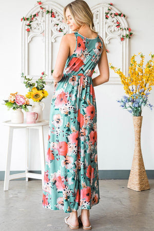 Grand Vacation Floral Sleeveless Maxi Dress - MXSTUDIO.COM