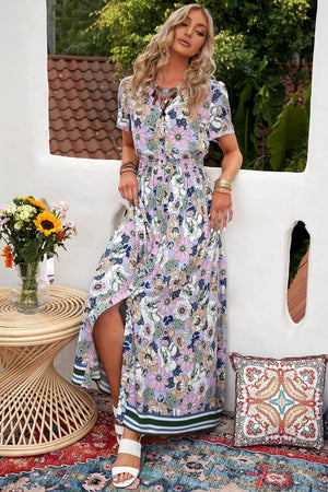 Grand Vacation OOTD Floral Maxi Dress - MXSTUDIO.COM