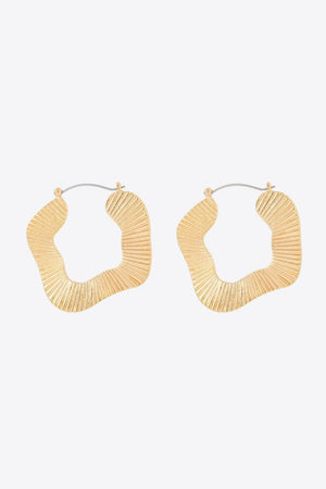 Grandiose Glow 18k Gold Plated Ribbed Hoop Earrings - MXSTUDIO.COM