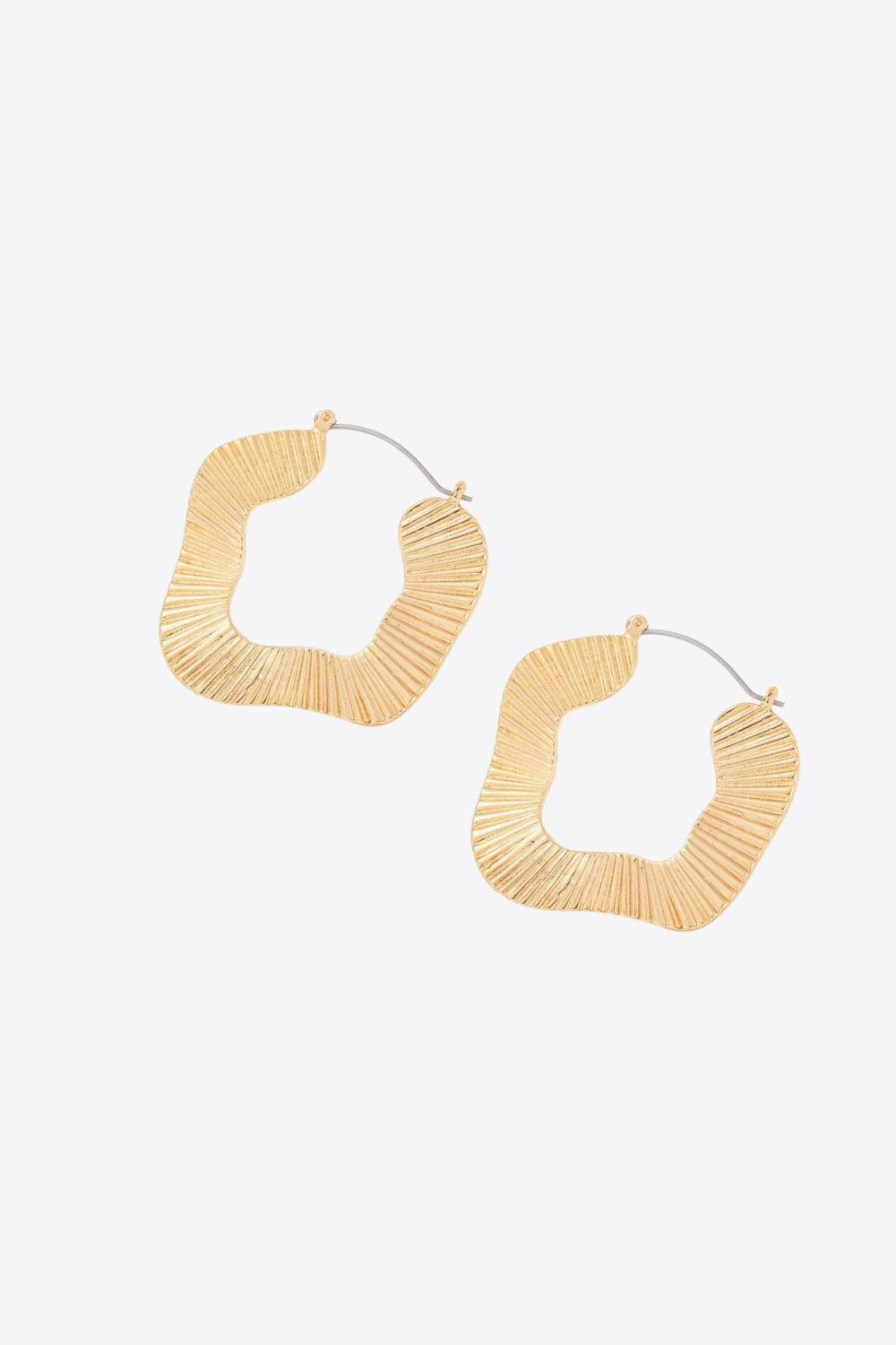 Grandiose Glow 18k Gold Plated Ribbed Hoop Earrings - MXSTUDIO.COM