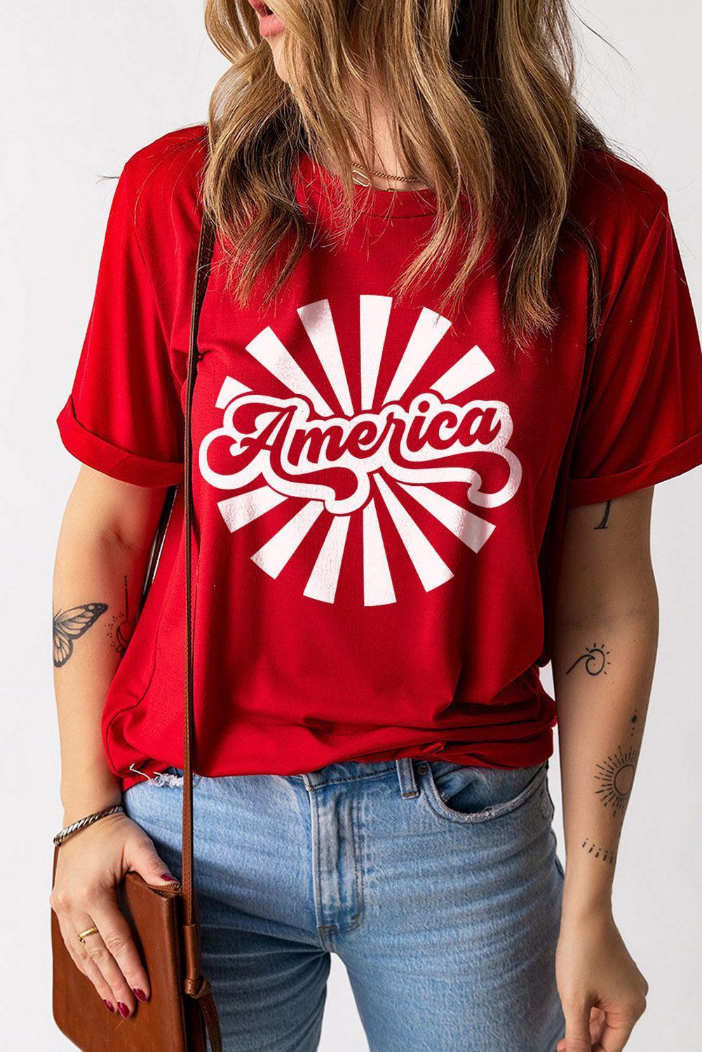 Grateful Red Graphic America Graphic Tee - MXSTUDIO.COM