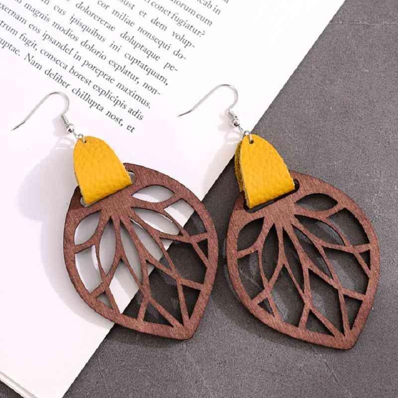 Gratifying Moment Leaf Drop Earrings-MXSTUDIO.COM