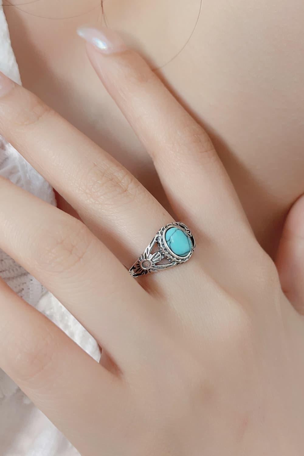 Great Admiration Sterling Silver Turquoise Ring - MXSTUDIO.COM