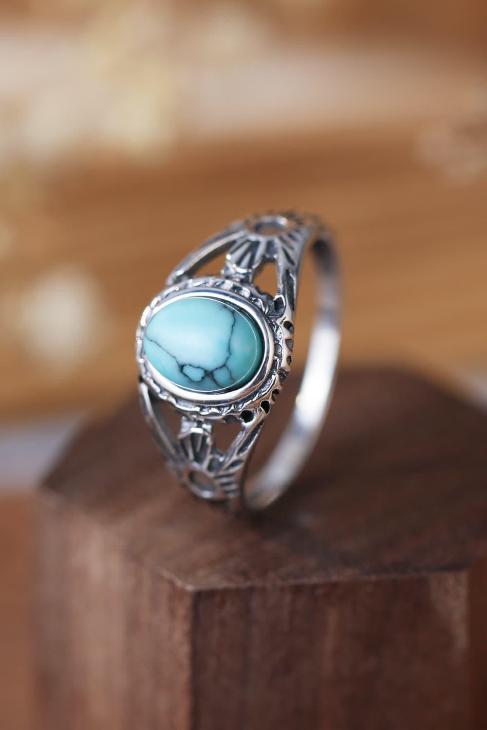 Great Admiration Sterling Silver Turquoise Ring - MXSTUDIO.COM