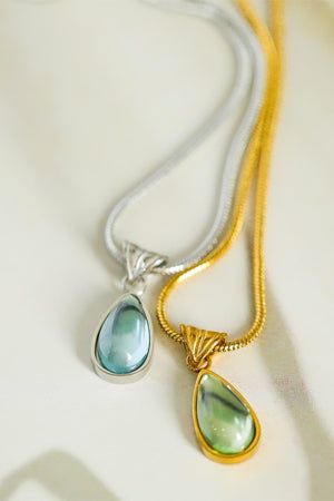 Greatest Dream Titanium Steel Chain Teardrop Necklace - MXSTUDIO.COM