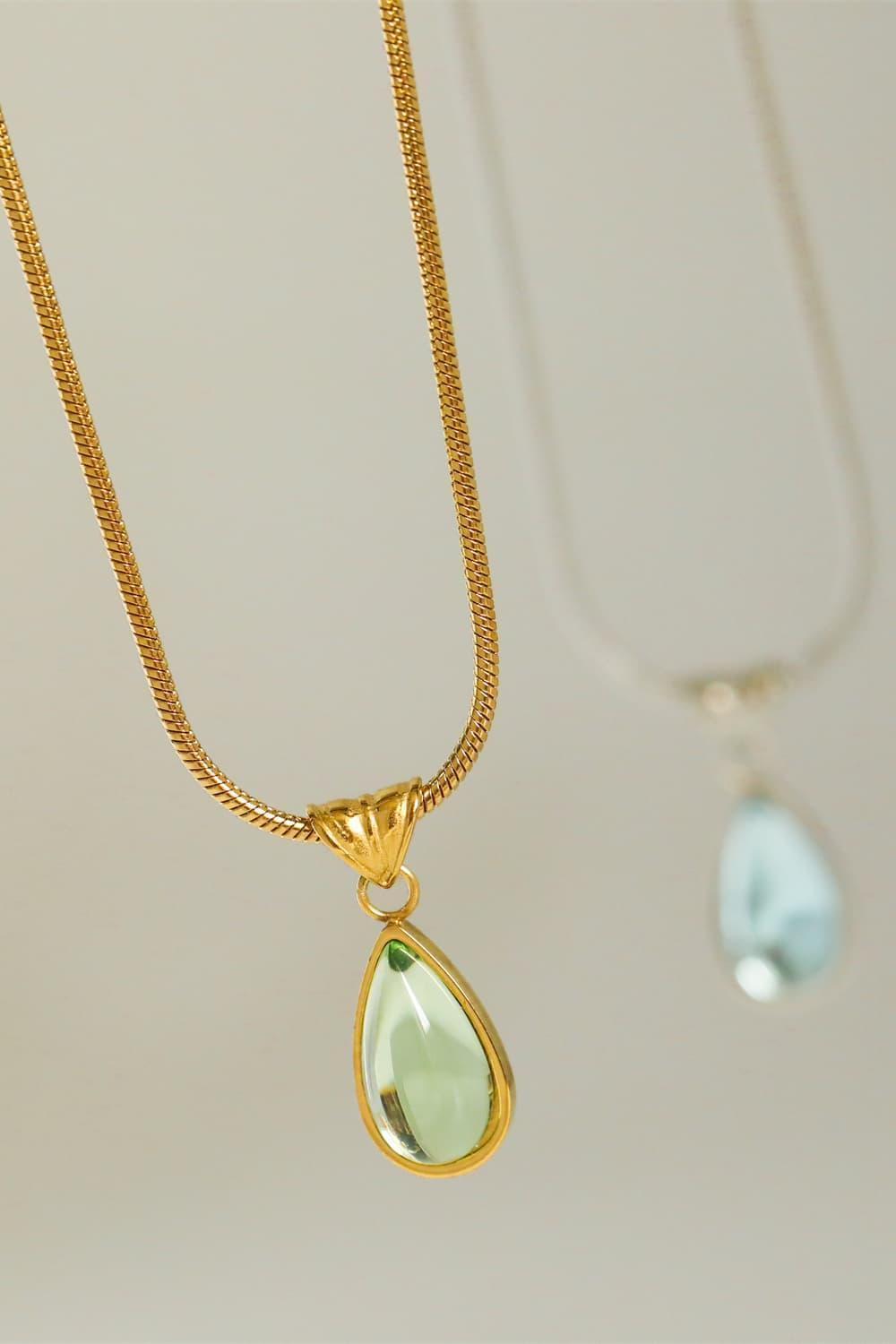 Greatest Dream Titanium Steel Chain Teardrop Necklace - MXSTUDIO.COM