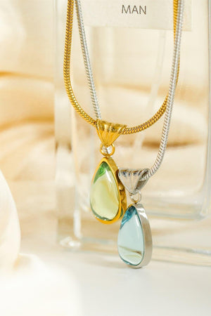 Greatest Dream Titanium Steel Chain Teardrop Necklace - MXSTUDIO.COM