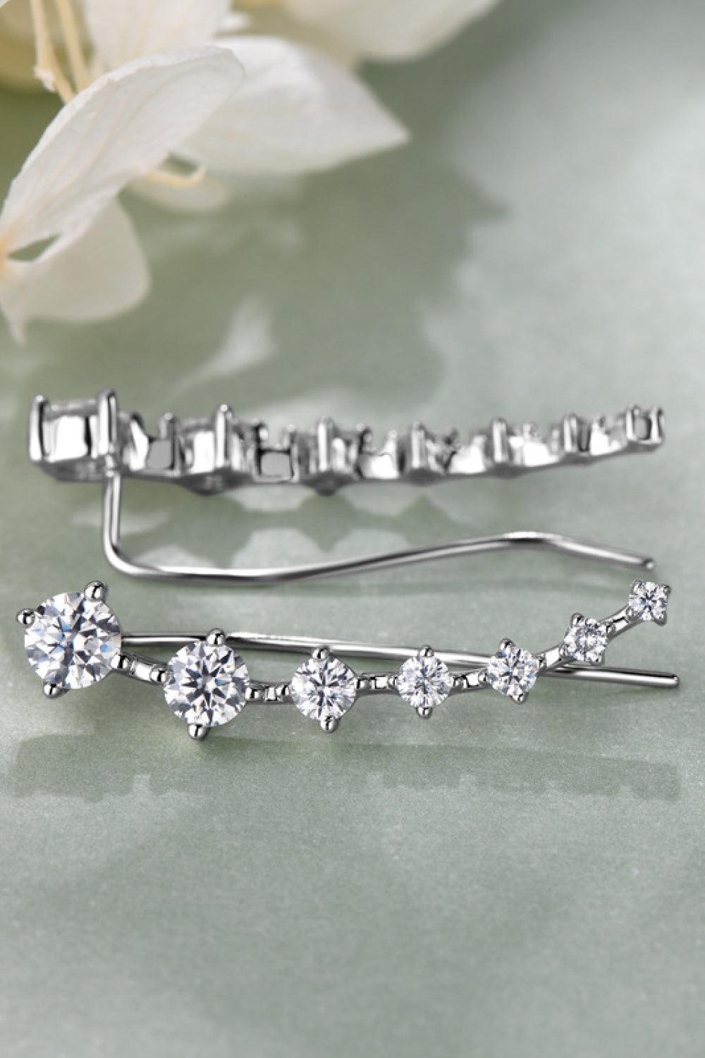 Groovy 925 Sterling Silver 1.9 Carat Moissanite Earrings - MXSTUDIO.COM