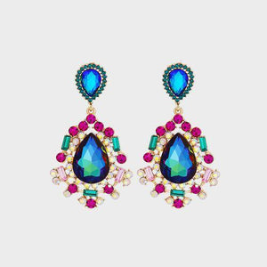 Groundbreaking Teardrop Shape Rhinestone Dangle Earrings-MXSTUDIO.COM