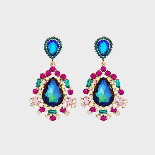 Groundbreaking Teardrop Shape Rhinestone Dangle Earrings-MXSTUDIO.COM