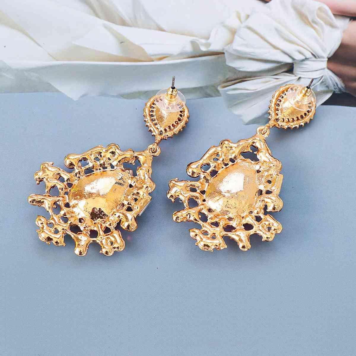 Groundbreaking Teardrop Shape Rhinestone Dangle Earrings-MXSTUDIO.COM