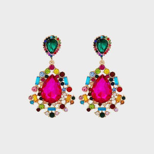 Groundbreaking Teardrop Shape Rhinestone Dangle Earrings-MXSTUDIO.COM