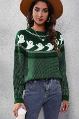 Halloween Warmth Crew Neck Ghost Sweater - MXSTUDIO.COM