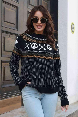 Halloween Warmth Crew Neck Ghost Sweater - MXSTUDIO.COM