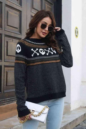 Halloween Warmth Crew Neck Ghost Sweater - MXSTUDIO.COM