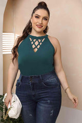 Halter Neck Cutout Plus Size Cut Out Dress - MXSTUDIO.COM