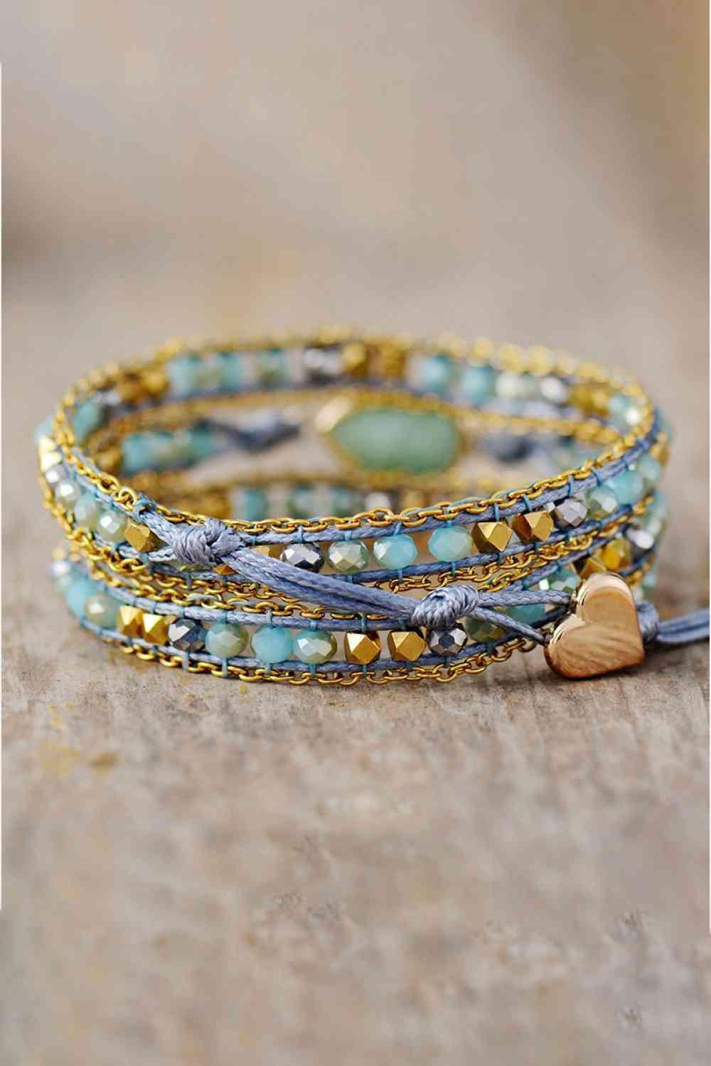 Handmade Teardrop Shape Beaded Layered Bracelet-MXSTUDIO.COM