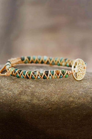 Handmade Tree Of Life Beaded Copper Bracelet-MXSTUDIO.COM