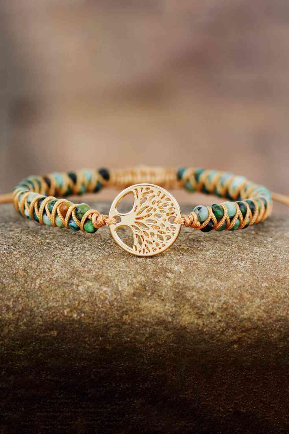 Handmade Tree Of Life Beaded Copper Bracelet-MXSTUDIO.COM