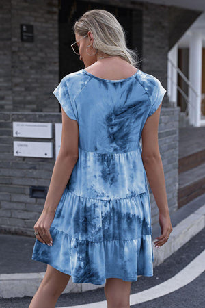 Happy Go Lucky Tie-Dye Ruffle Dress - MXSTUDIO.COM