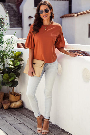 Harmonious Life Short Puff Sleeve Blouse - MXSTUDIO.COM