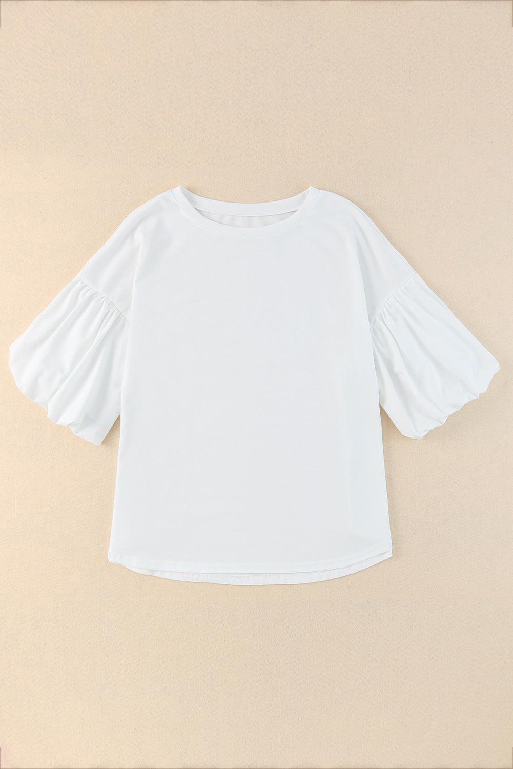 Harmonious Life Short Puff Sleeve Blouse - MXSTUDIO.COM