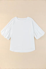 Harmonious Life Short Puff Sleeve Blouse - MXSTUDIO.COM