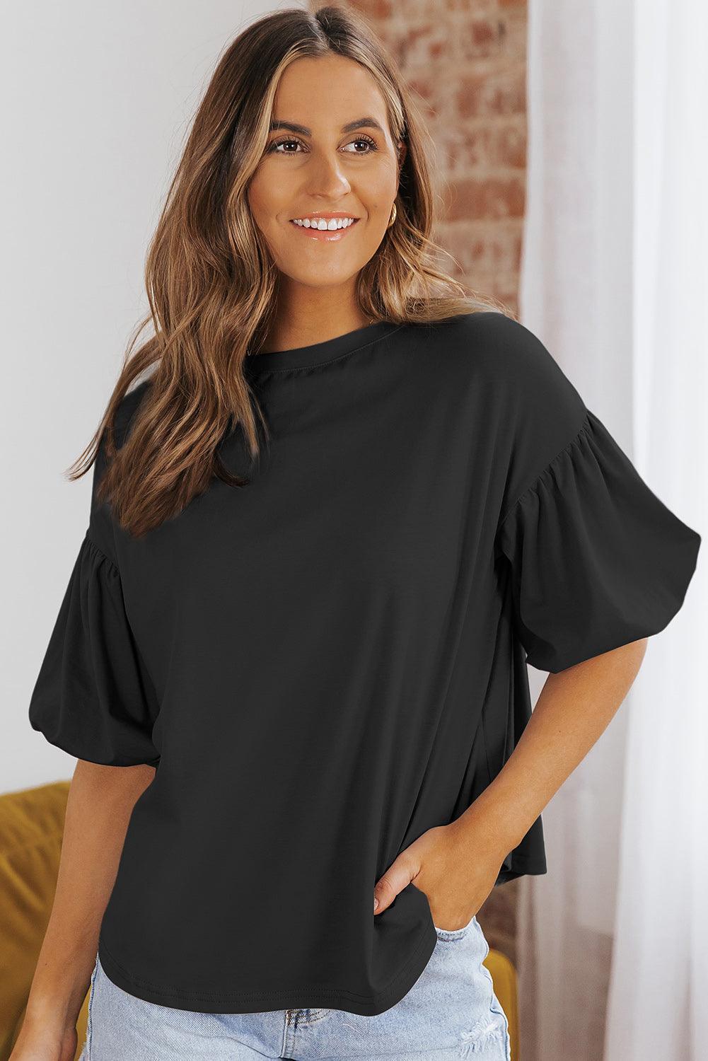 Harmonious Life Short Puff Sleeve Blouse - MXSTUDIO.COM