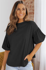 Harmonious Life Short Puff Sleeve Blouse - MXSTUDIO.COM