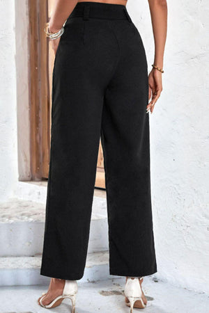 Have A Good Time High Rise Wide Leg Black Pants - MXSTUDIO.COM