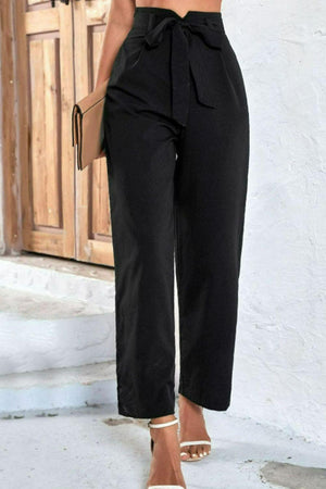 Have A Good Time High Rise Wide Leg Black Pants - MXSTUDIO.COM