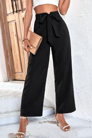 Have A Good Time High Rise Wide Leg Black Pants - MXSTUDIO.COM