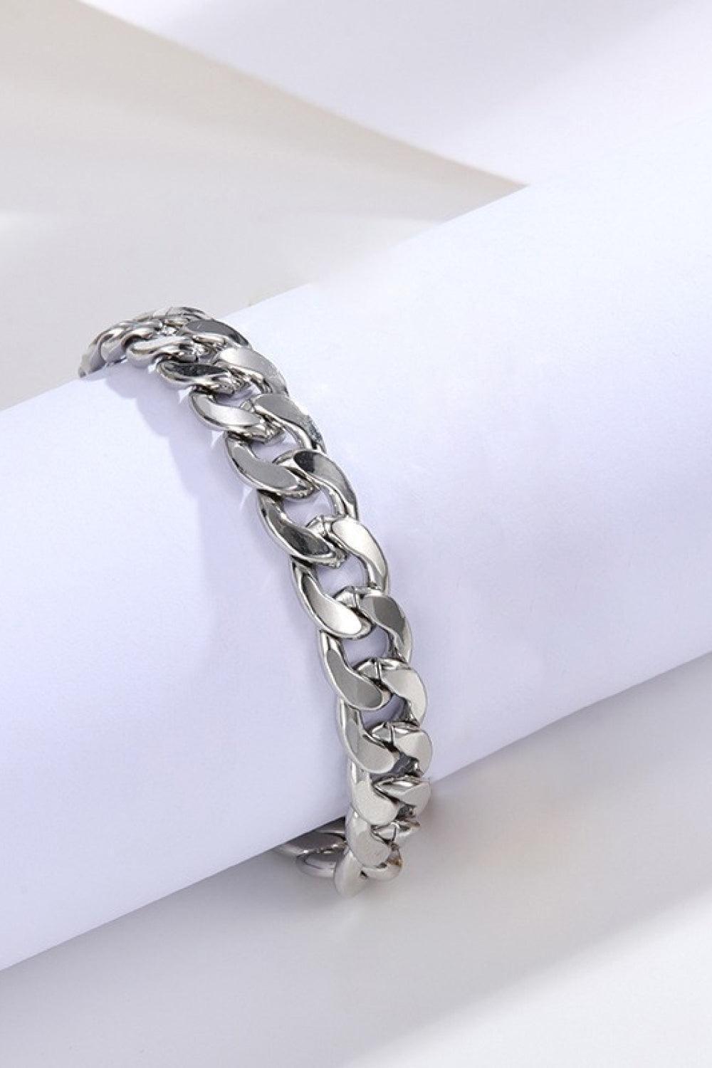 Have Courage Silver Chunky Chain Bracelet - MXSTUDIO.COM