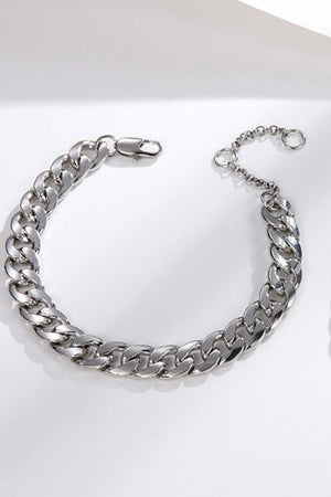Have Courage Silver Chunky Chain Bracelet - MXSTUDIO.COM