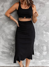 Head Turner Crisscross Cutout Midi Dress - MXSTUDIO.COM