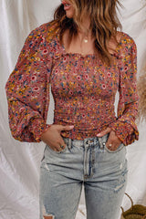 Headstrong Floral Smocked Lantern Sleeve Blouse - MXSTUDIO.COM