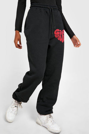 Heart Girl Power Graphic Jogger Sweatpants - MXSTUDIO.COM