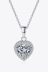 Heart-Shaped Encrusted 1 Carat Moissanite Necklace Womens - MXSTUDIO.COM