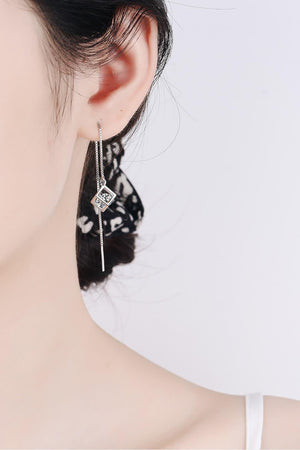 Heartening Threader Style 2 Carat Moissanite Earrings - MXSTUDIO.COM