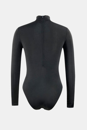 a black bodysuit with a zipper on the back