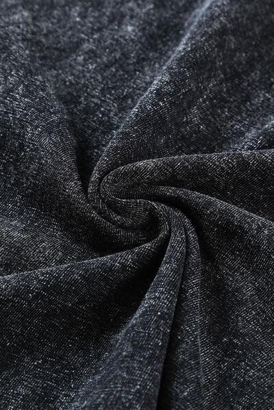 a close up view of a black fabric